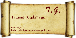 Trimml György névjegykártya