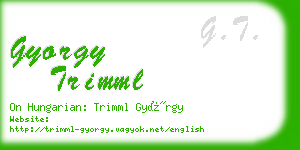 gyorgy trimml business card